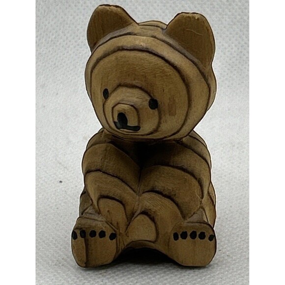 Other - Vintage AINU Products Bear Figurine 3" Tall S.Takahashi L.A. Hand Carved Bear